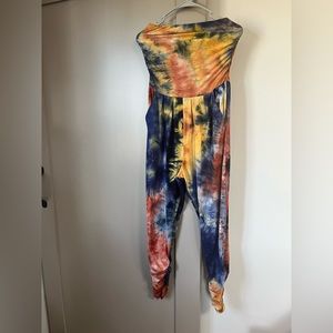 TIEDYE Strapless Jumpsuit with Pockets! Super comfy and stretch.